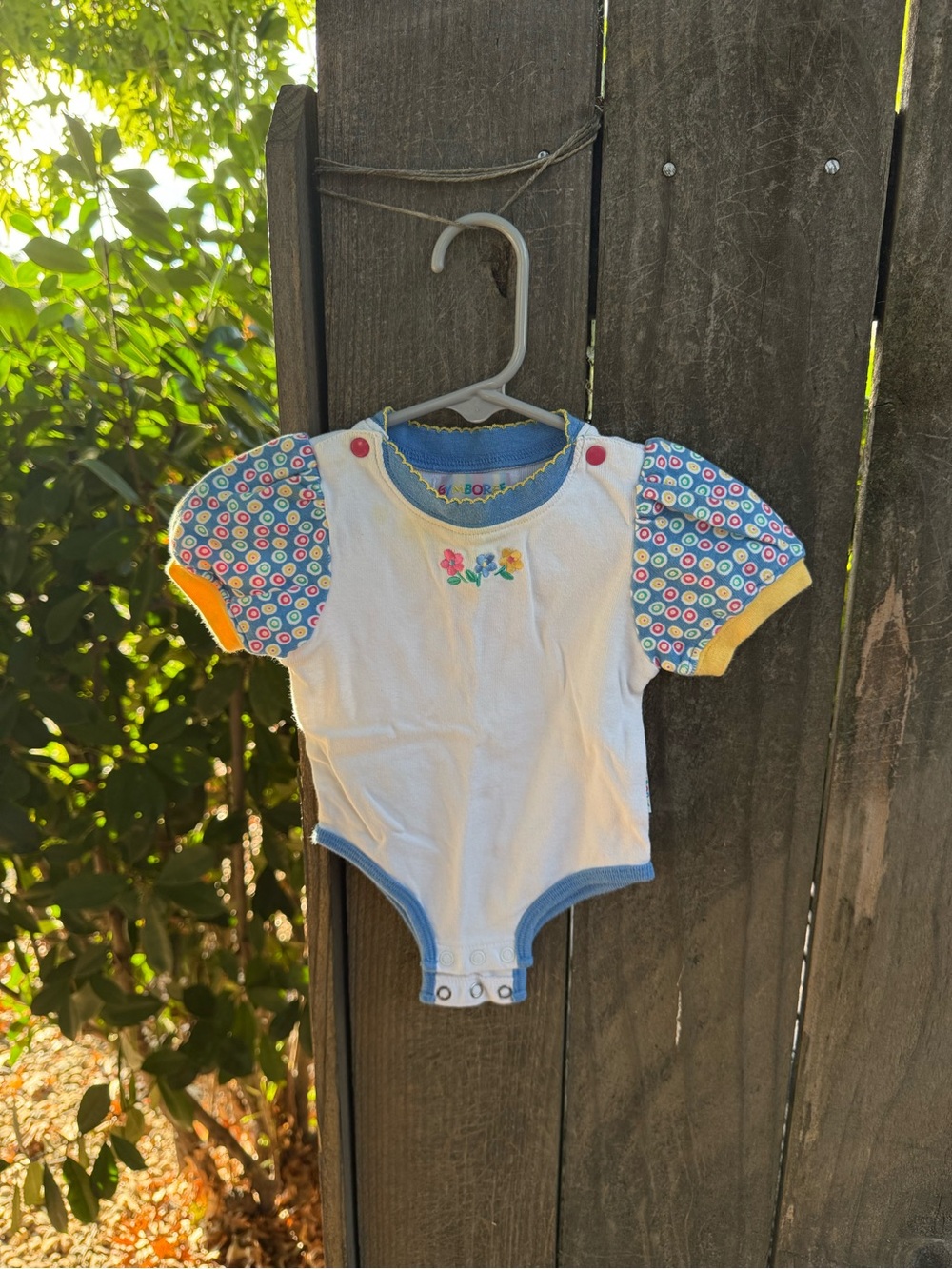 Vintage Gymboree Rainbow Tag Floral Onesie